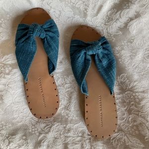 LOEFFLER RANDALL  Denim sandal slide 8 knot